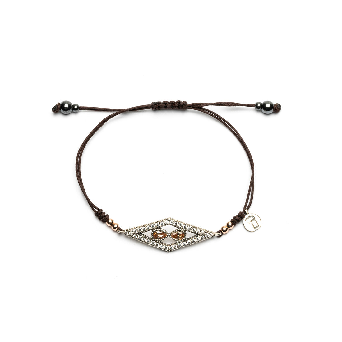 Pulsera Plata Macramé Rombo Largo