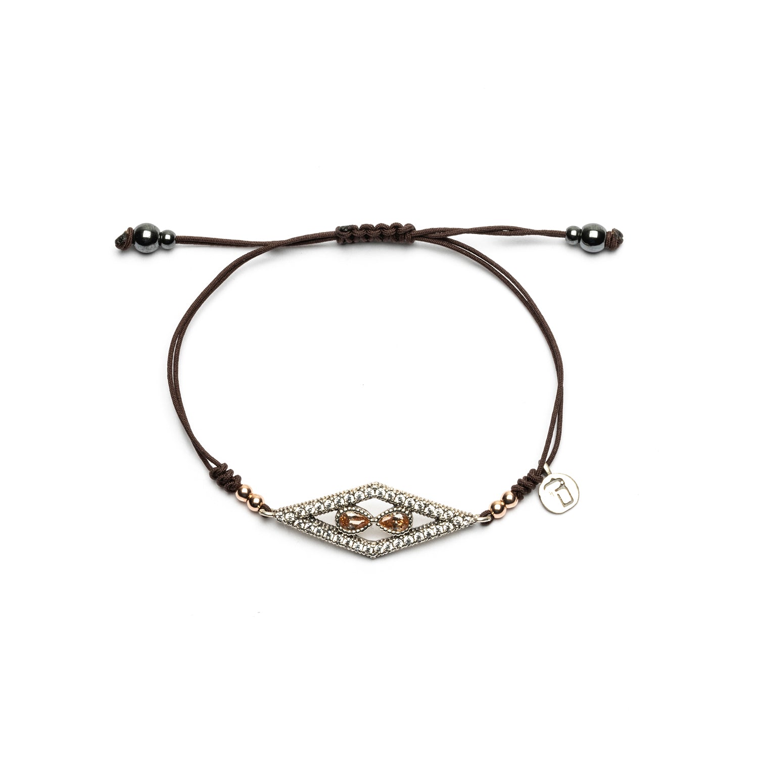Pulsera Plata Macramé Rombo Largo