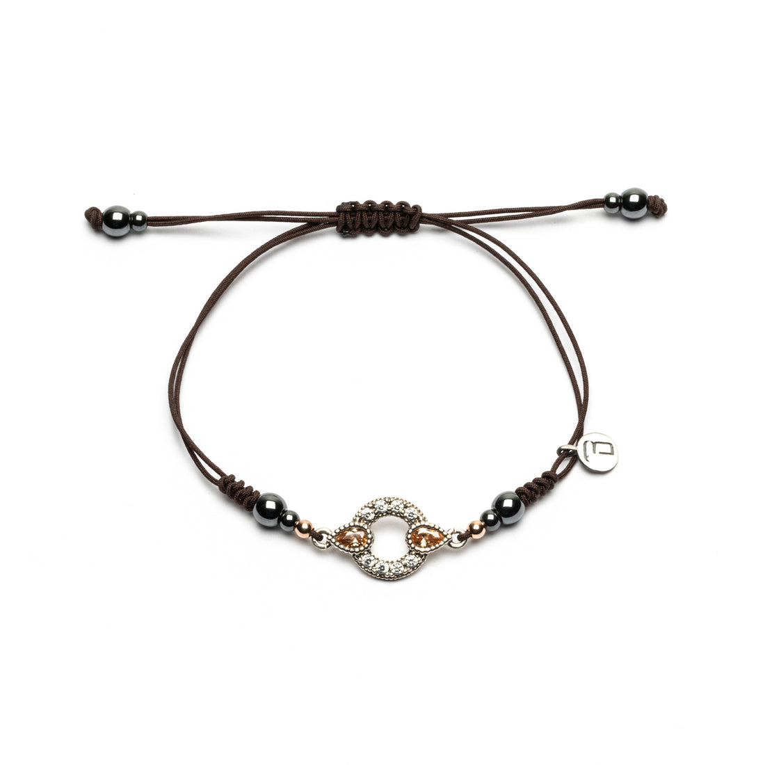 Pulsera Plata Macramé Círculo