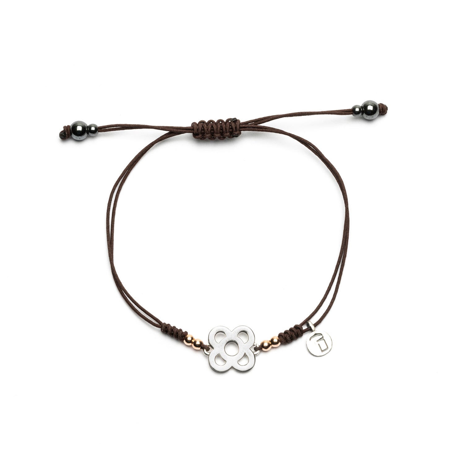 Silver Macrame Bracelet with Small Relief Panot