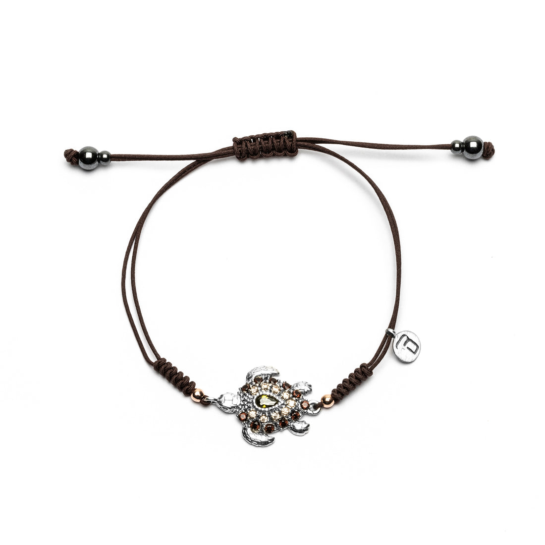 Pulsera Plata Macramé Tortuga Circonitas