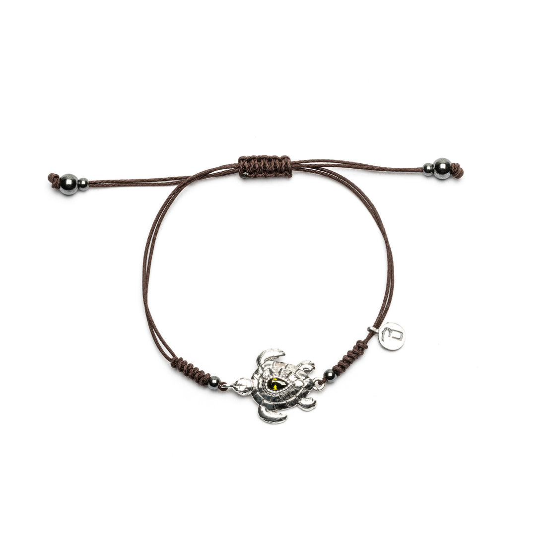 Pulsera Plata Macramé Tortuga