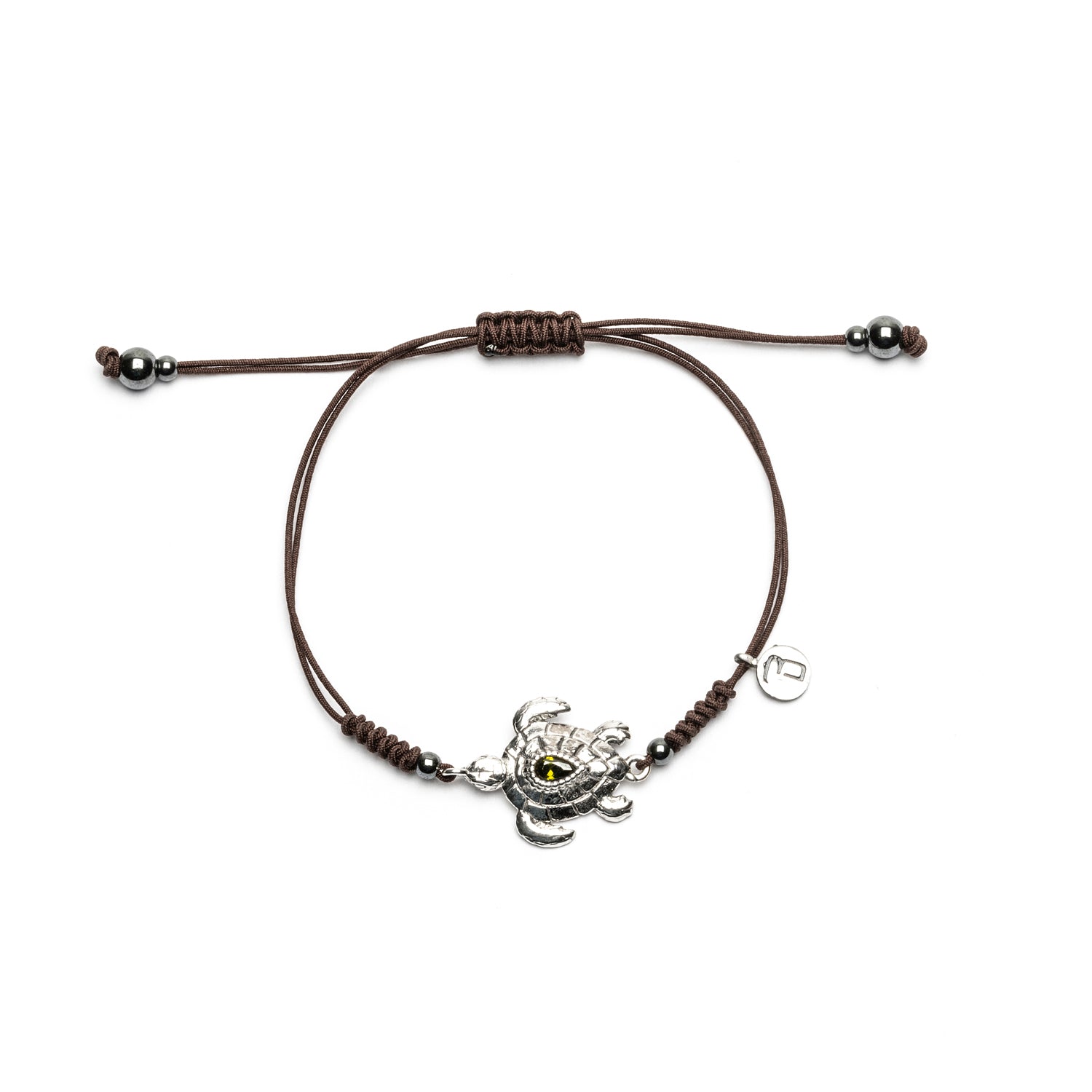 Pulsera Plata Macramé Tortuga