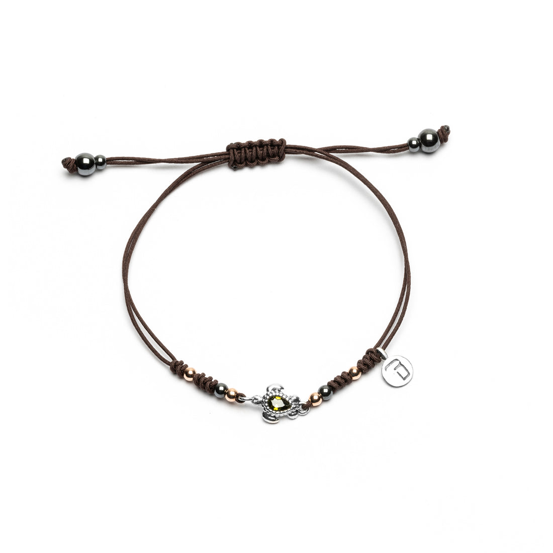 Pulsera Plata Macramé Tortuga Mini