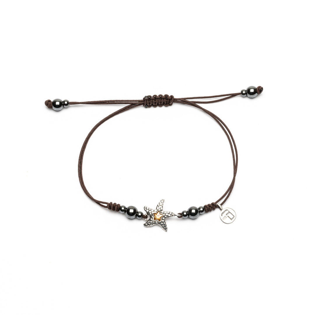 Pulsera Plata Macramé Estrella de Mar