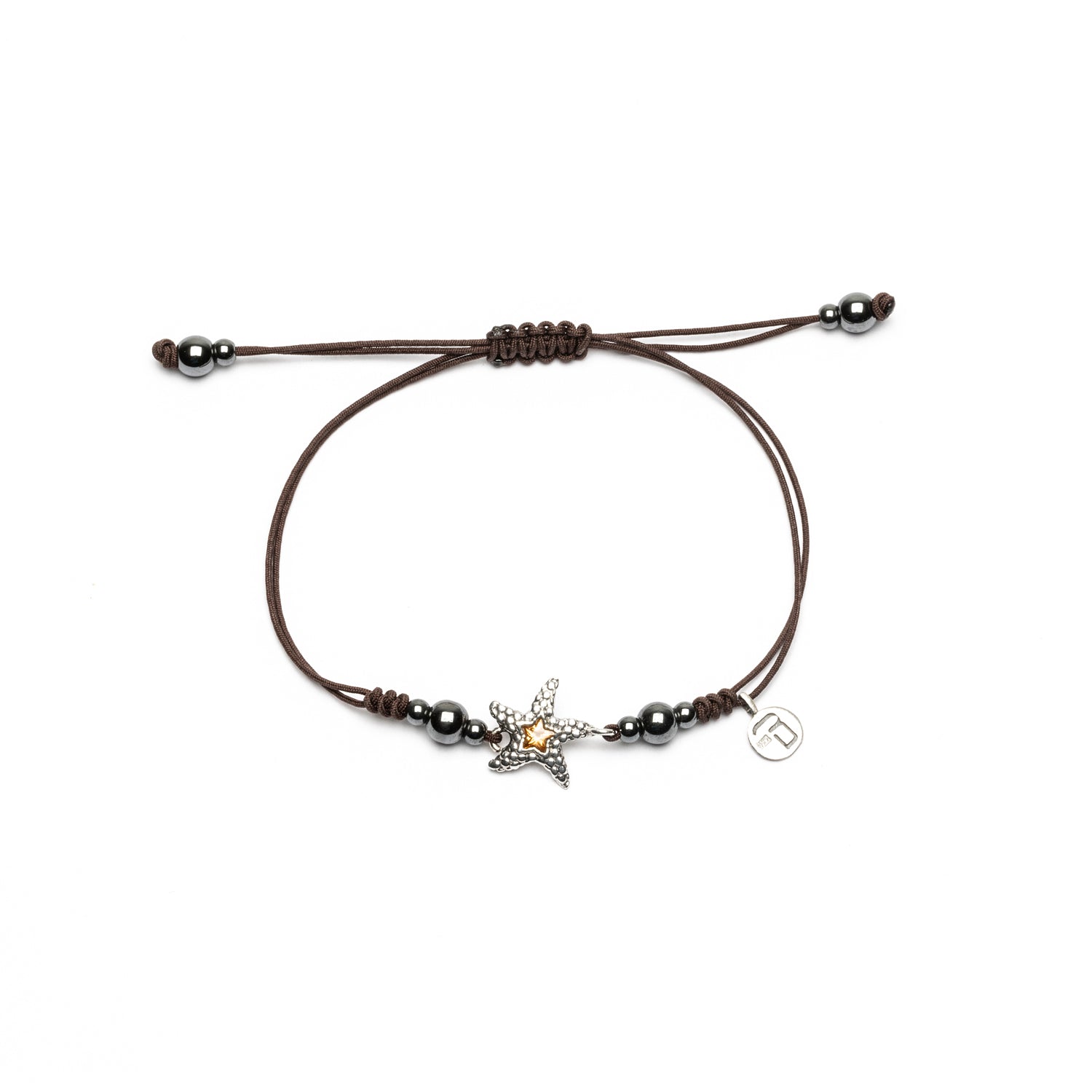 Pulsera Plata Macramé Estrella de Mar