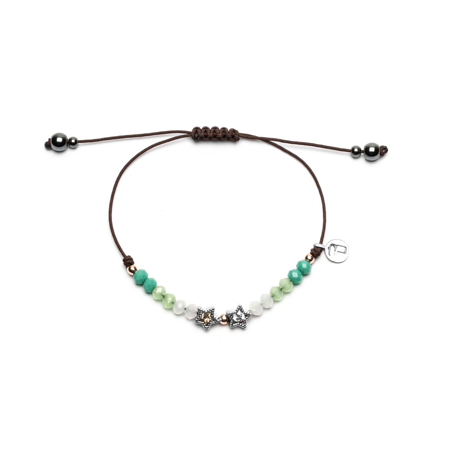 Two Stars Macrame Silver Bracelet