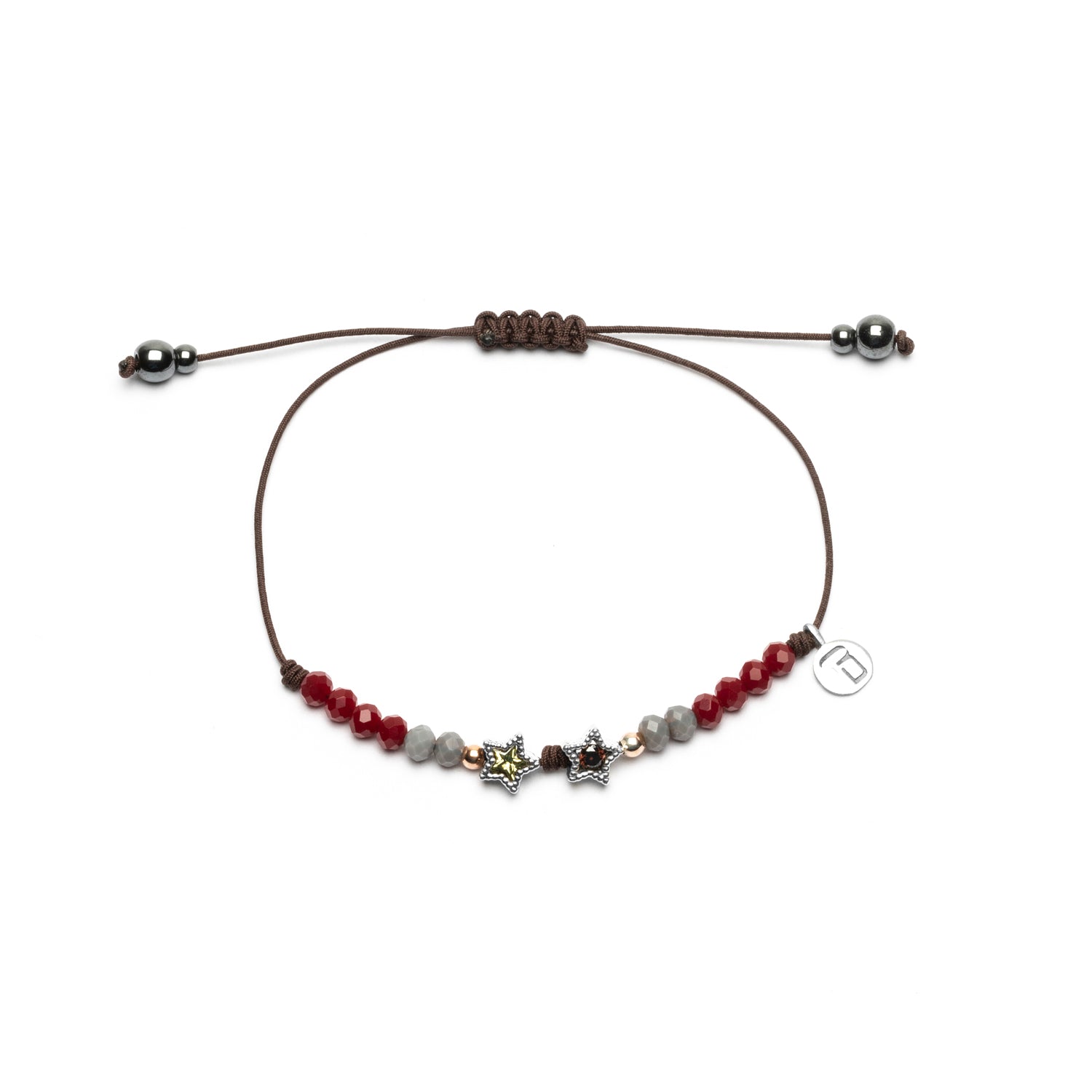 Two Stars Macrame Silver Bracelet