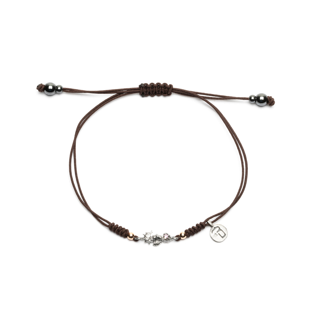 Pulsera Plata Macramé Caballito de Mar Mini