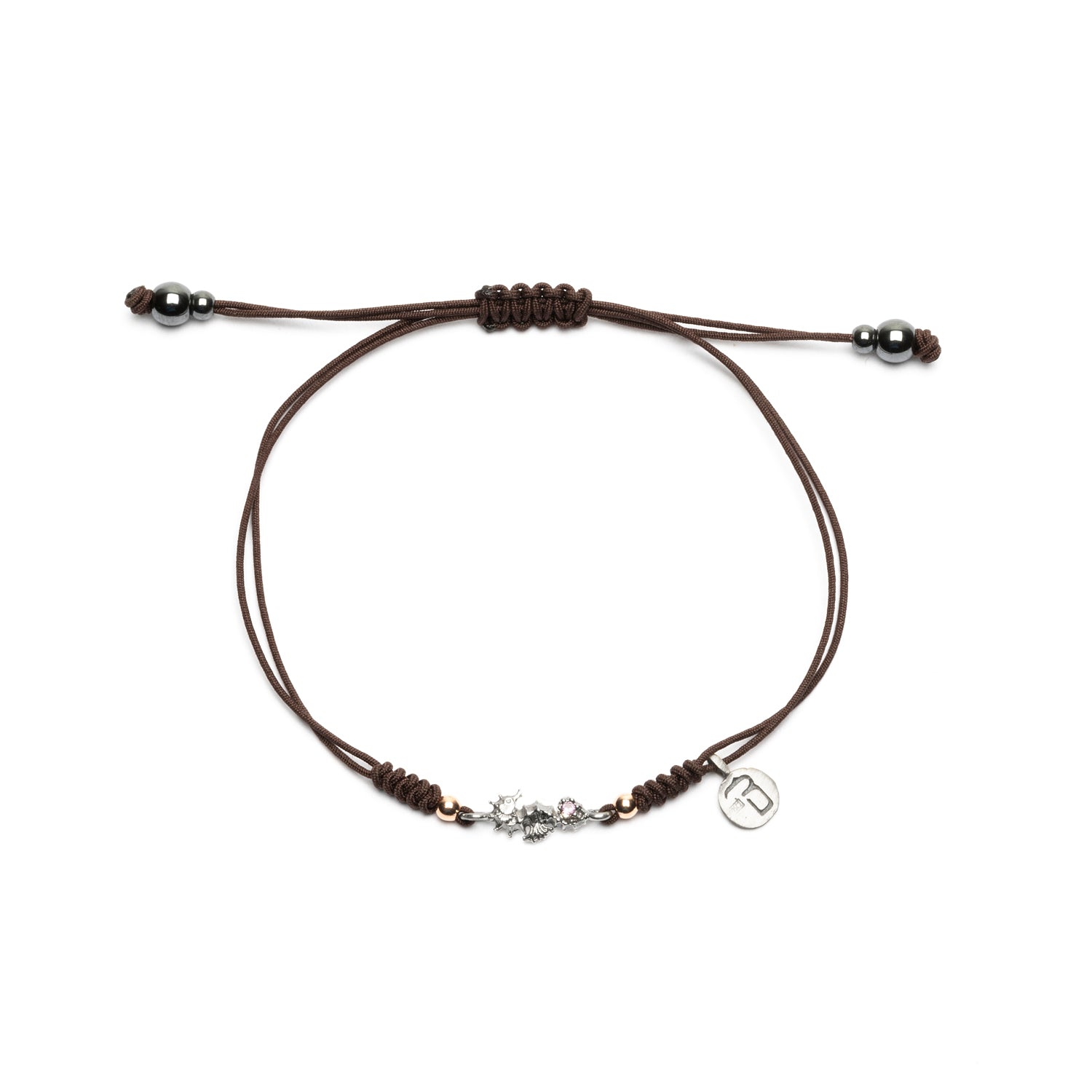 Silver Macrame Bracelet with Mini Seahorse