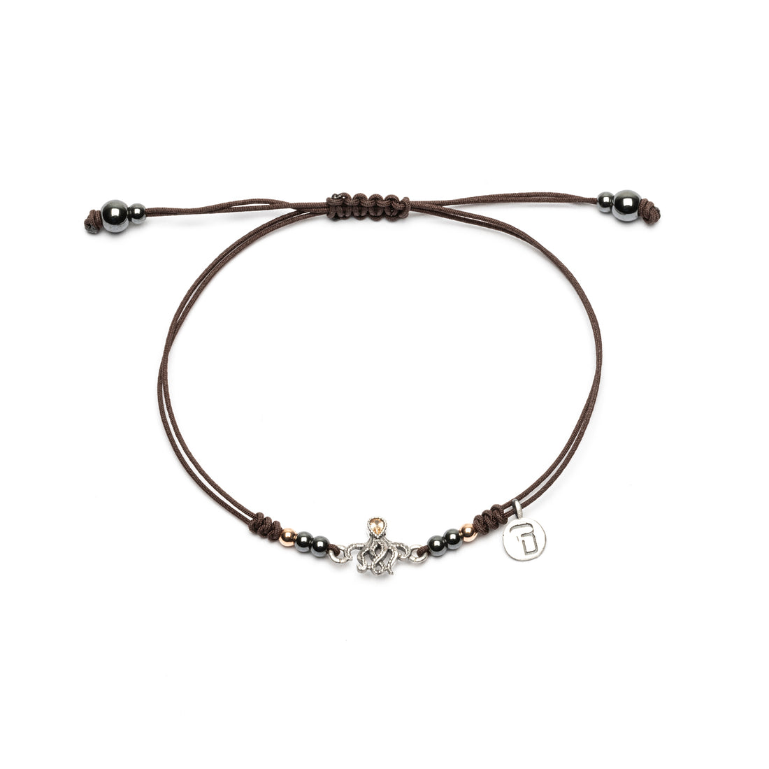 Pulsera Plata Macramé Pulpo Mini