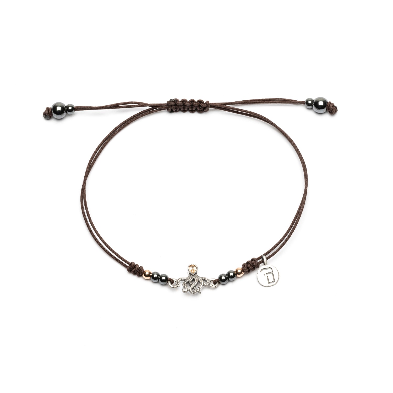 Pulsera Plata Macramé Pulpo Mini