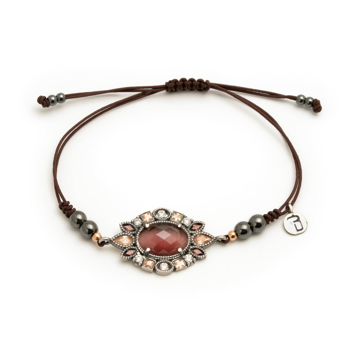 Pulsera macramé plata