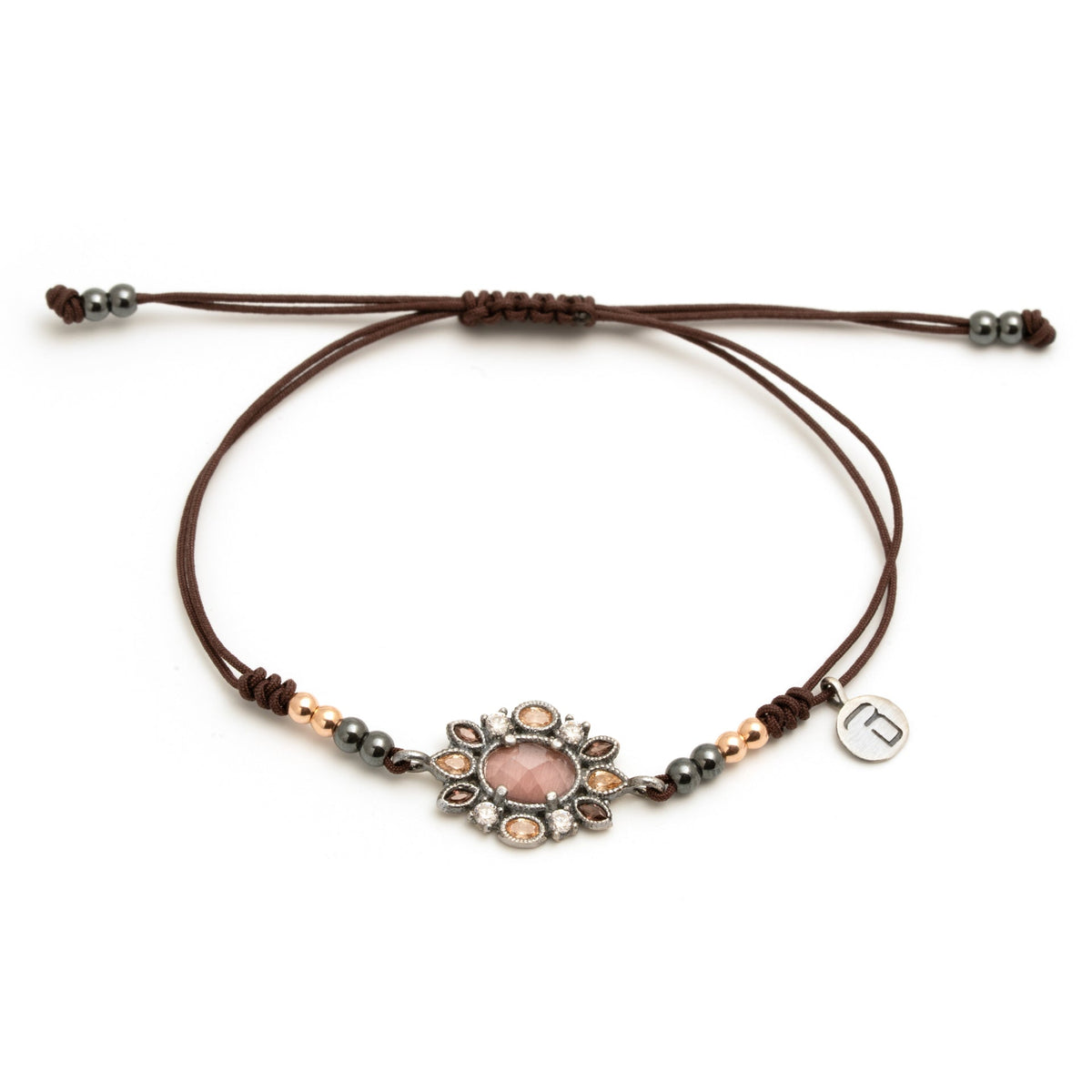 Pulsera macramé plata