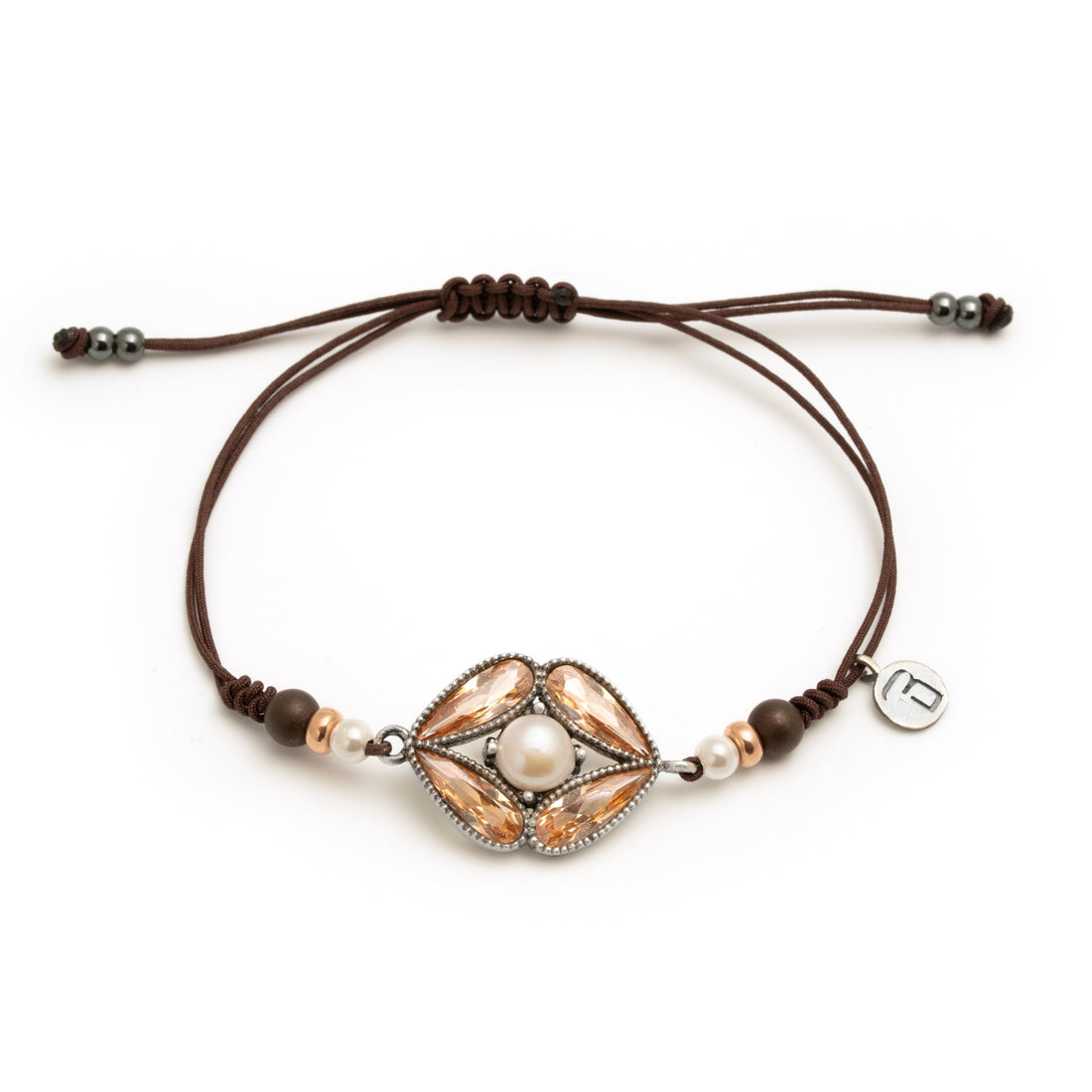 Pulsera macramé plata