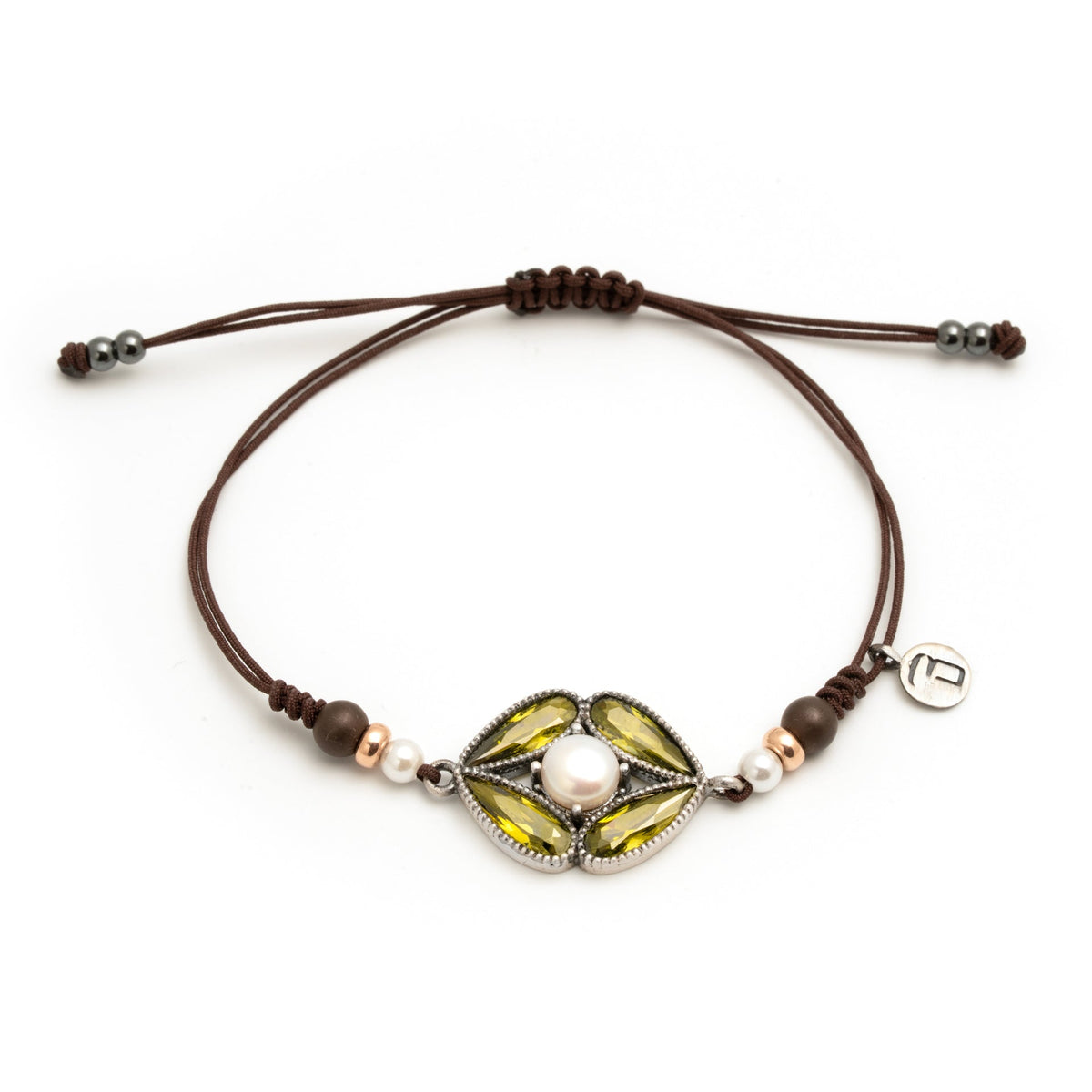 Pulsera macramé plata