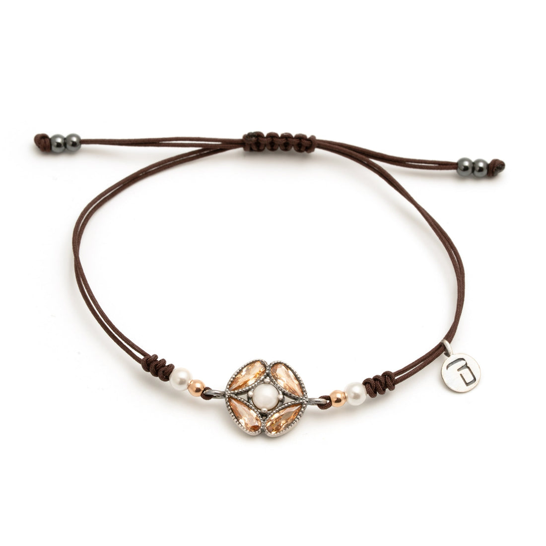 Pulsera macramé plata