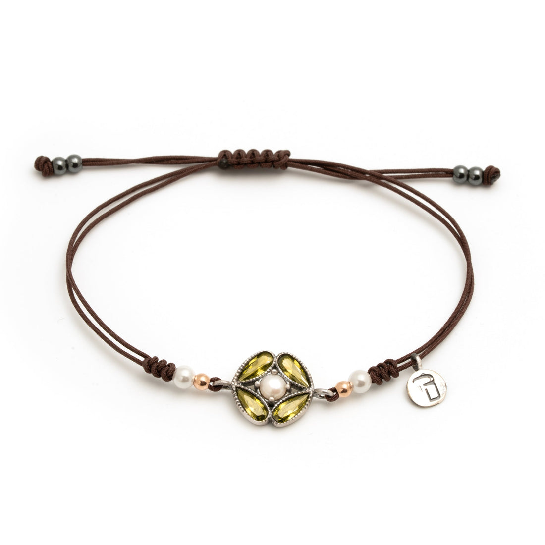 Pulsera macramé plata