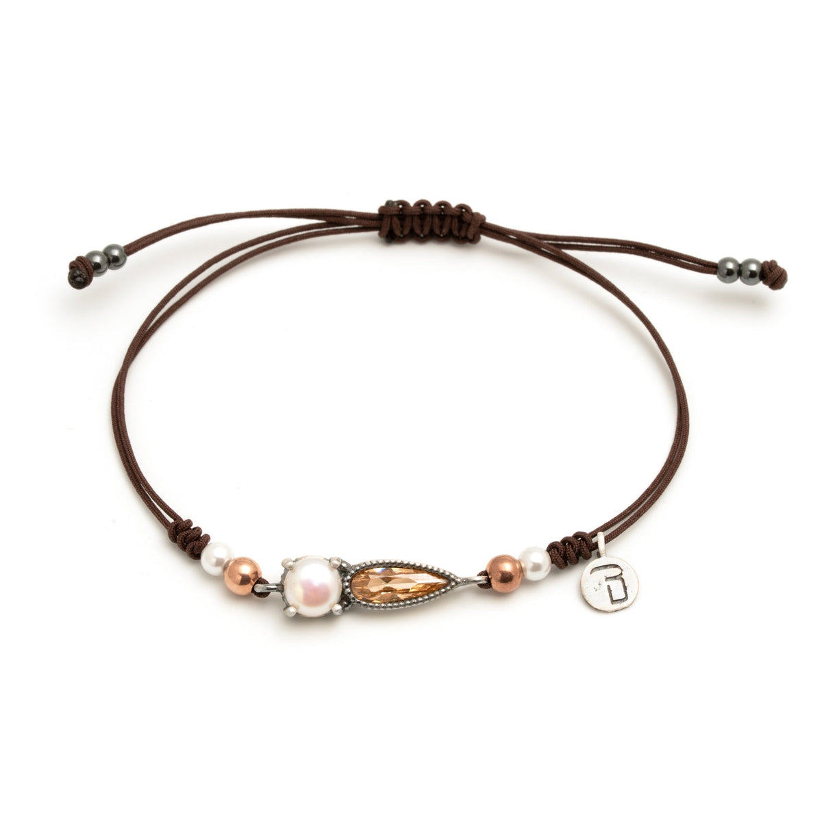 Pulsera macramé plata