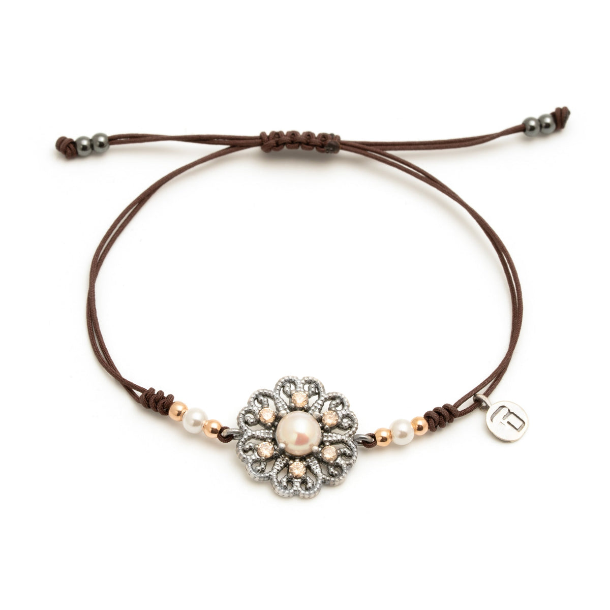 Pulsera macramé plata