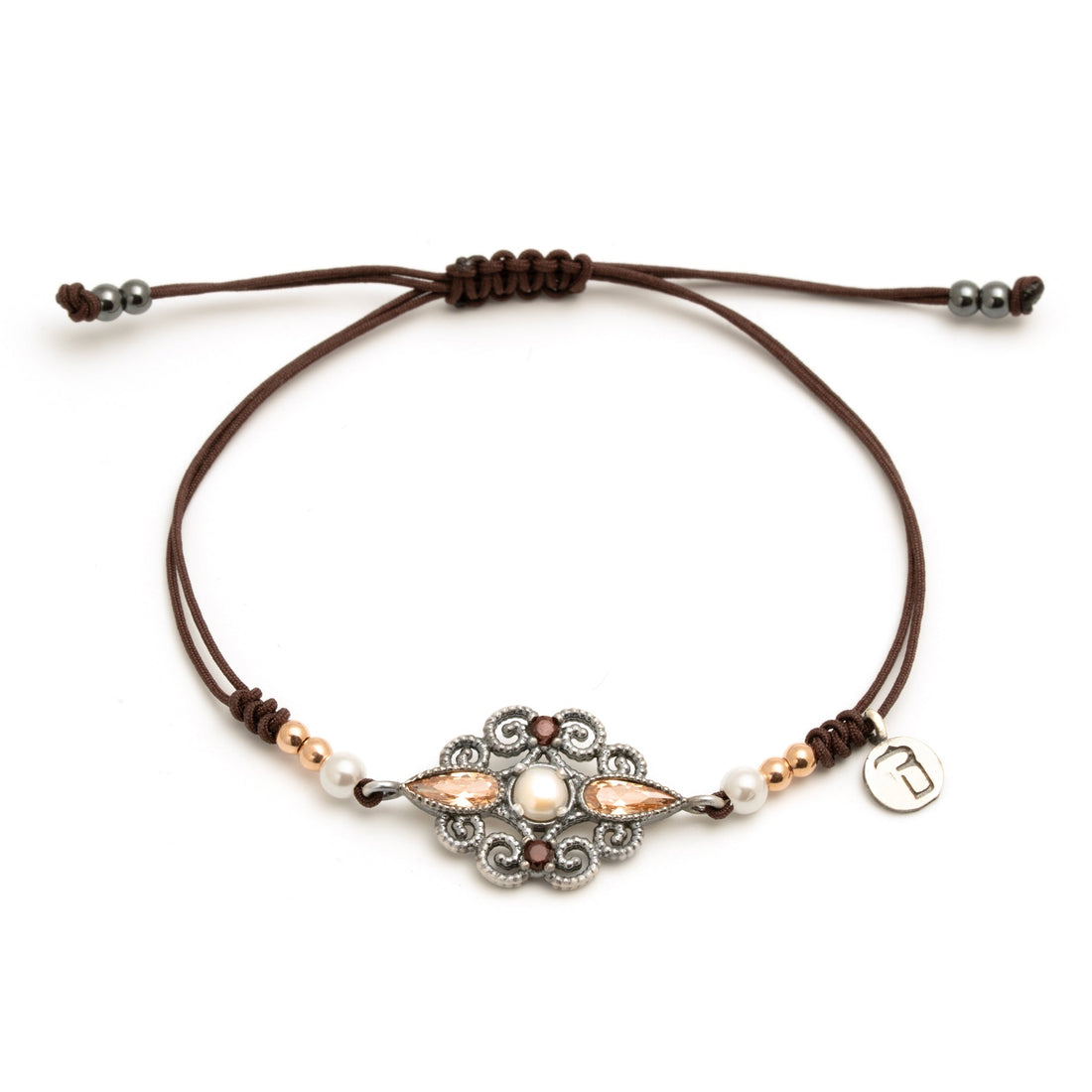 Pulsera macramé plata