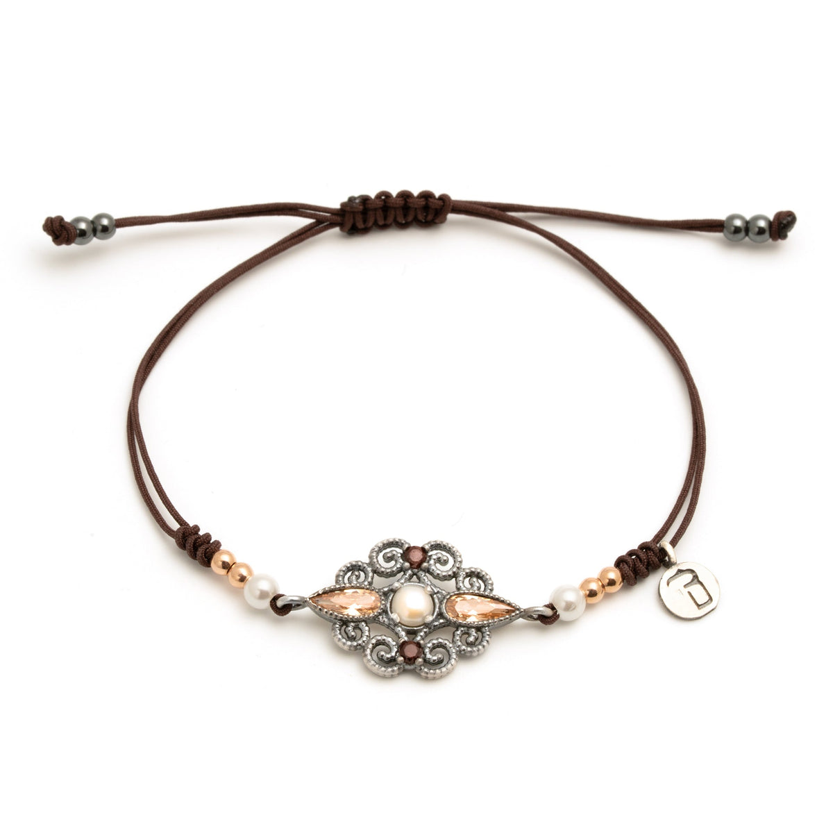 Pulsera macramé plata