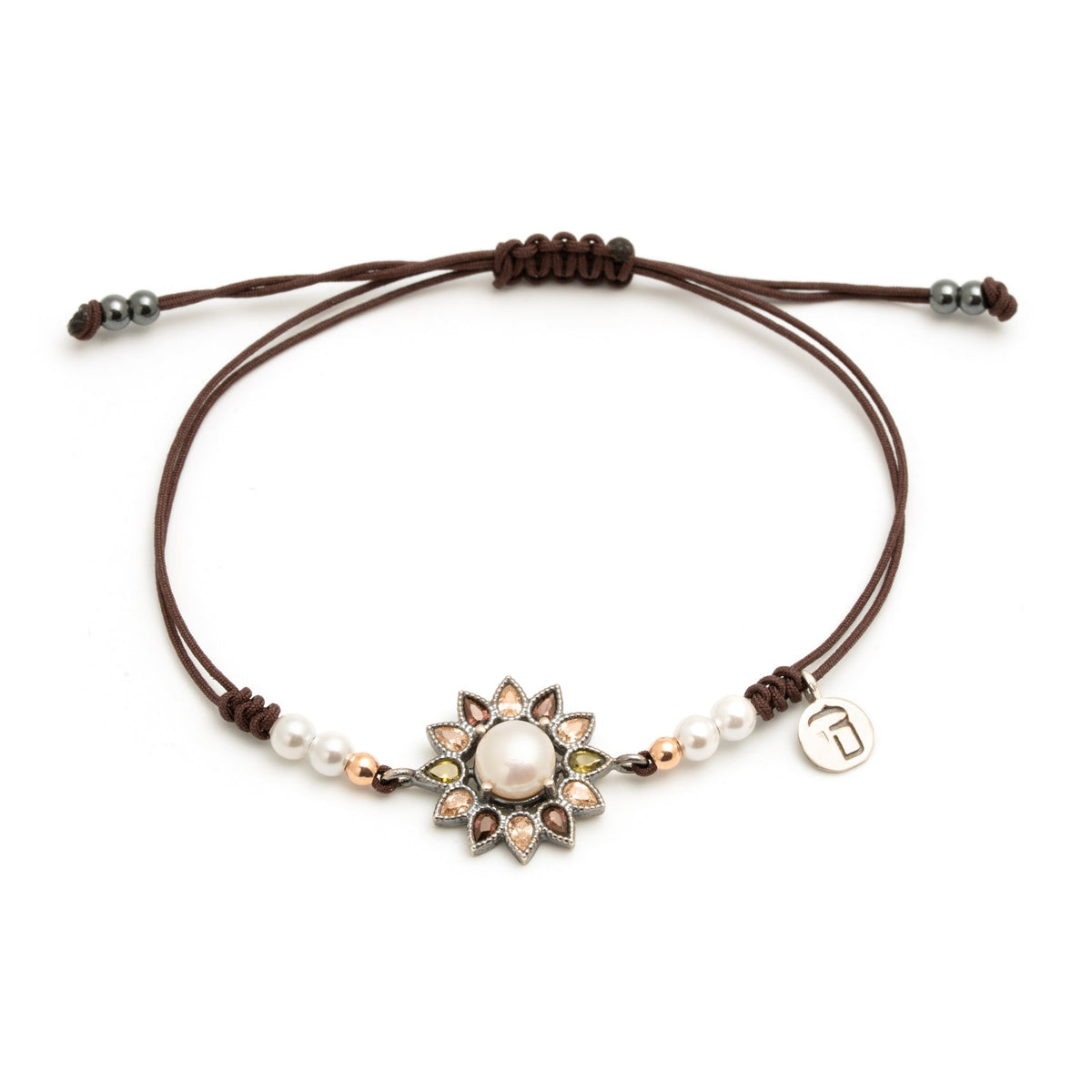 Pulsera macramé plata
