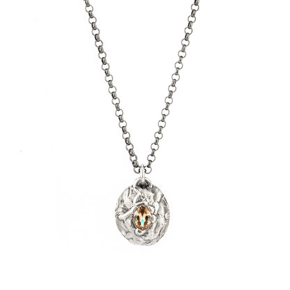 Colgante Plata Circonita Cava Oval