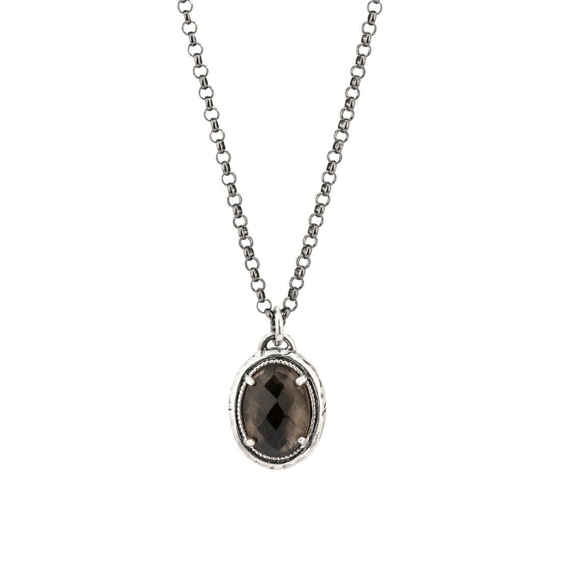 Colgante Plata Fumé Oval