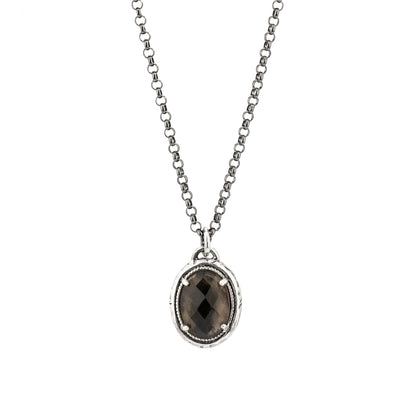 Colgante Plata Fumé Oval
