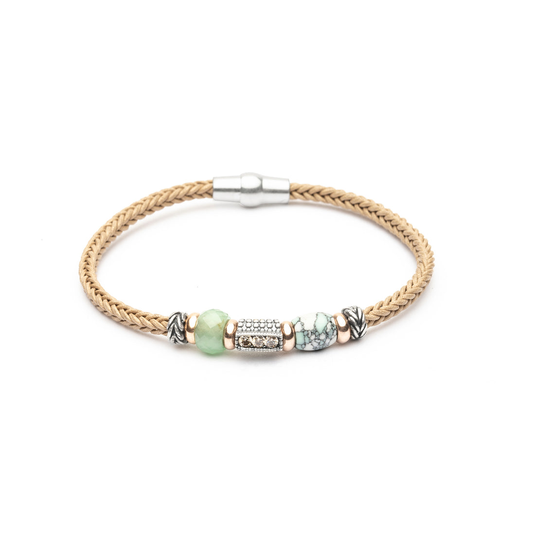 Pulsera Plata y Bronce Beige