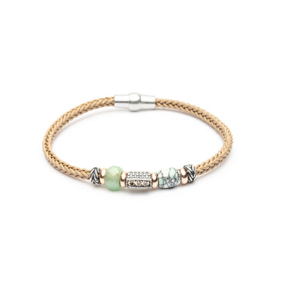 Pulsera Plata y Bronce Beige