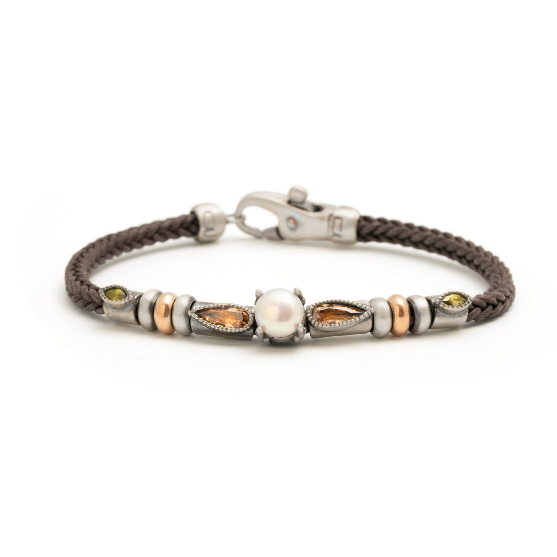 Pulsera plata, perla
