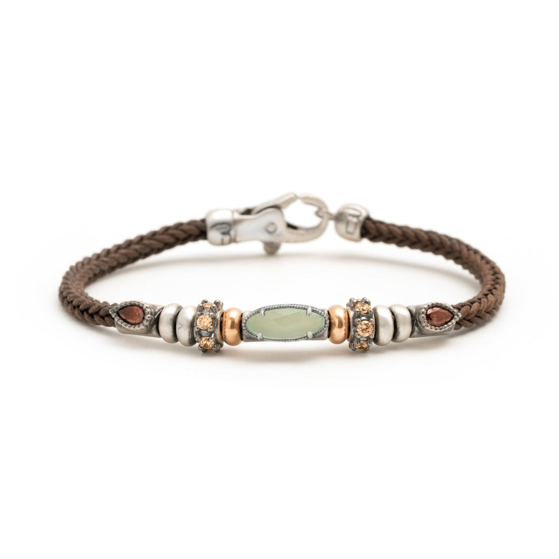 Pulsera plata, calcedonia