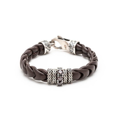 Pulsera Cuero Plata