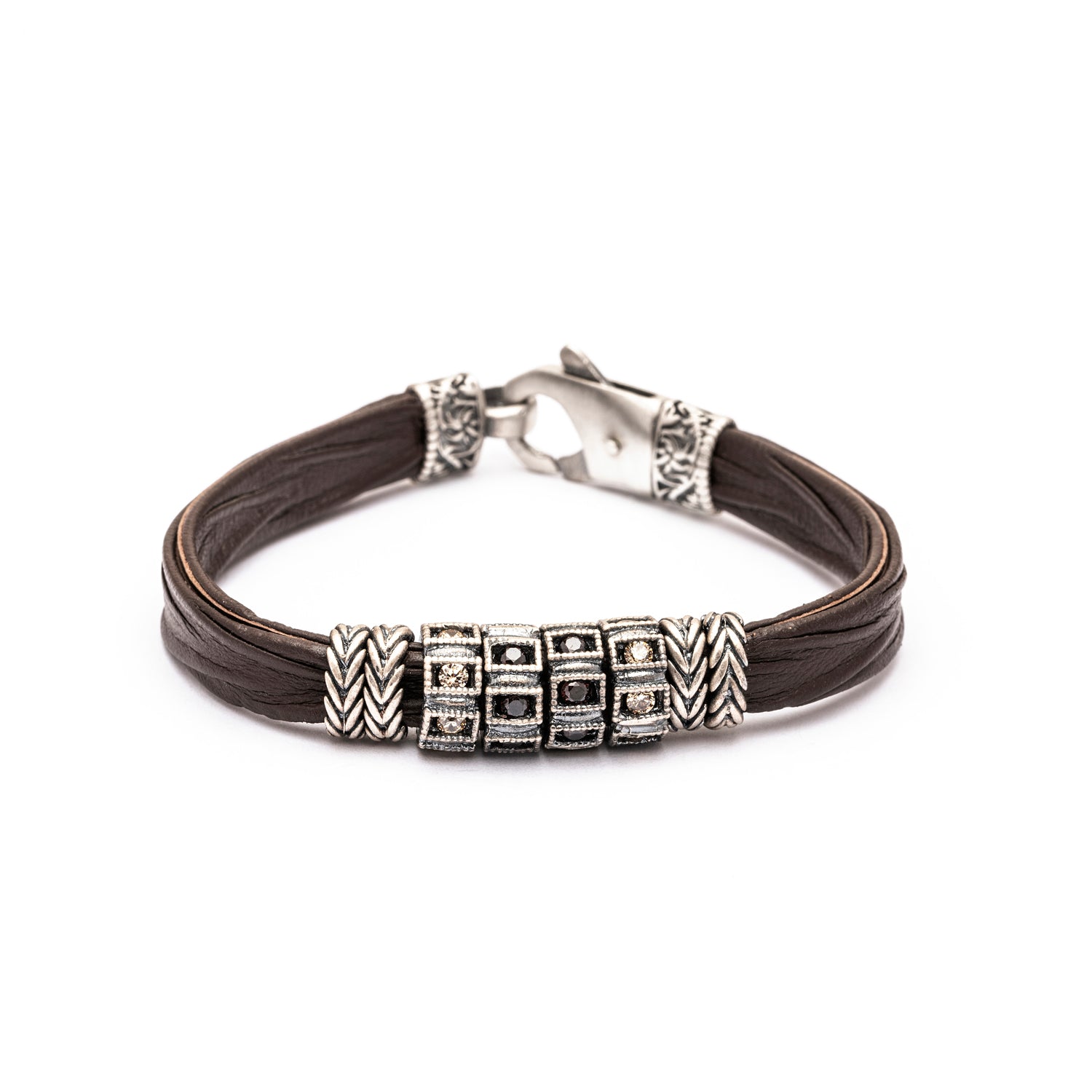 Pulsera Cuero Plata