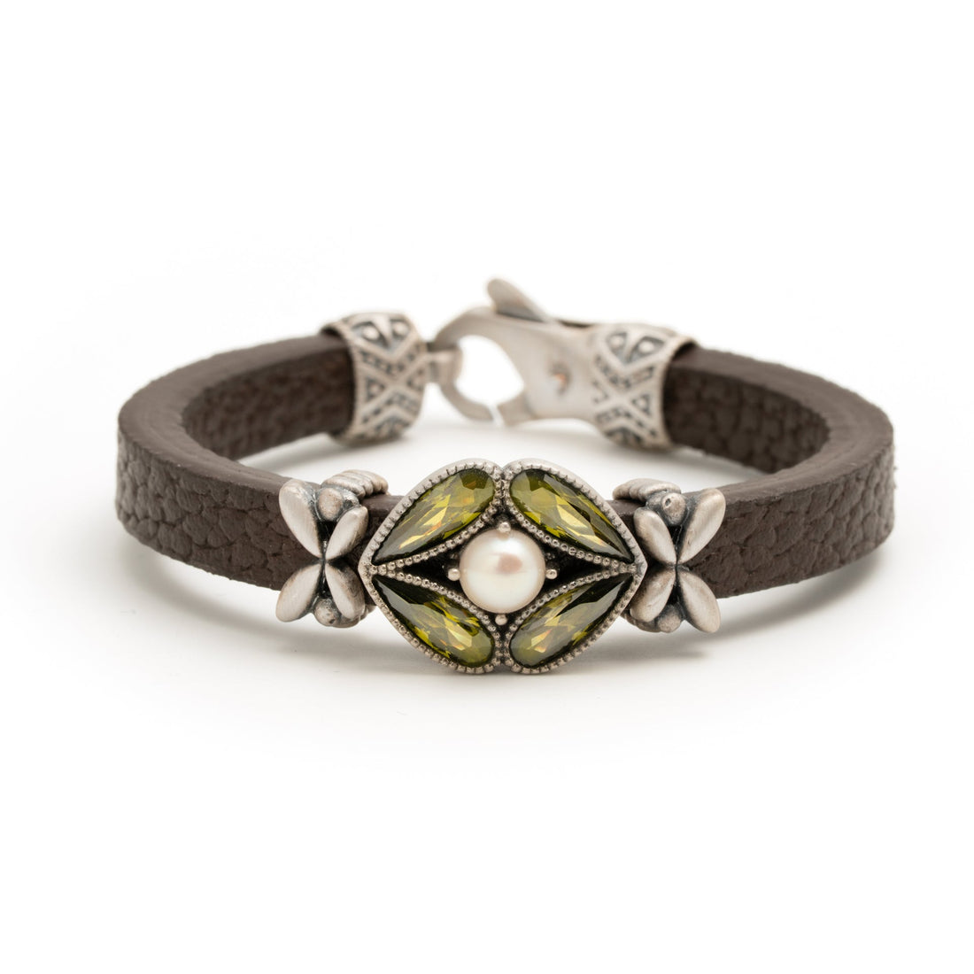 Pulsera de plata y cuero