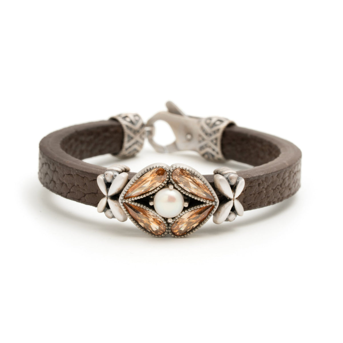 Pulsera de plata y cuero