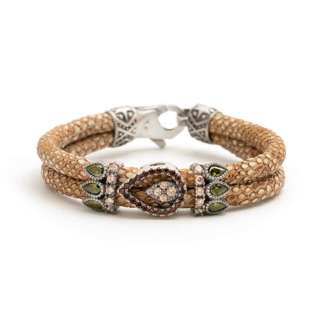 Pulsera de plata y cuero