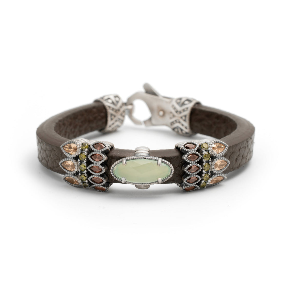 Pulsera de plata y cuero