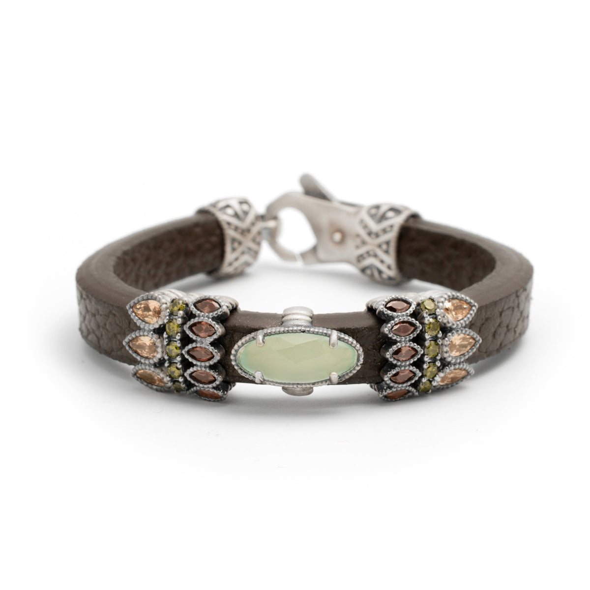 Pulsera de plata y cuero