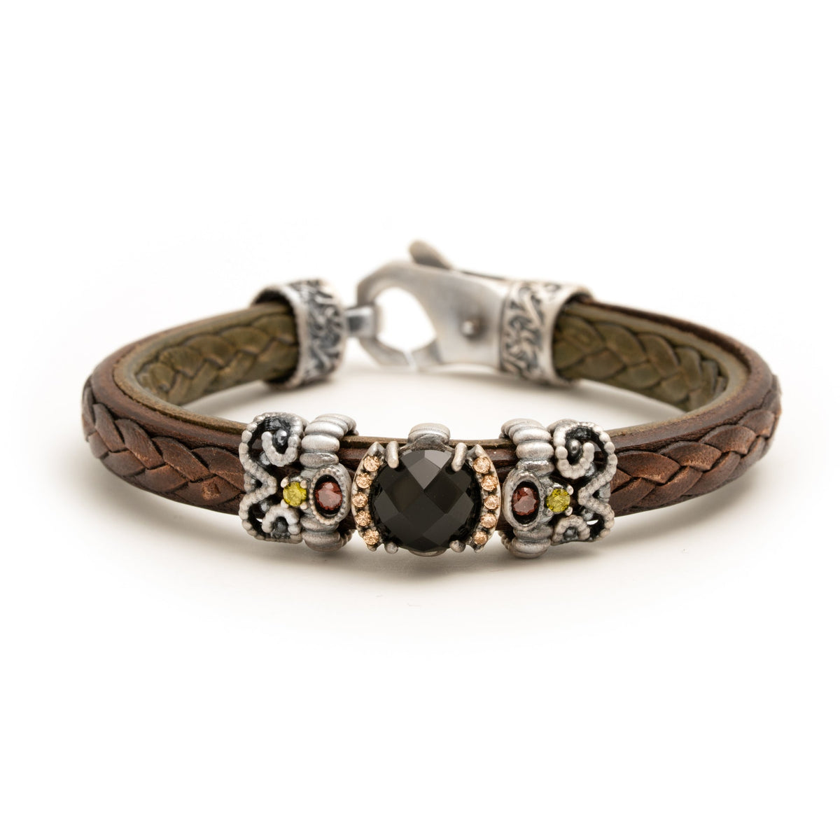 Pulsera de plata y cuero