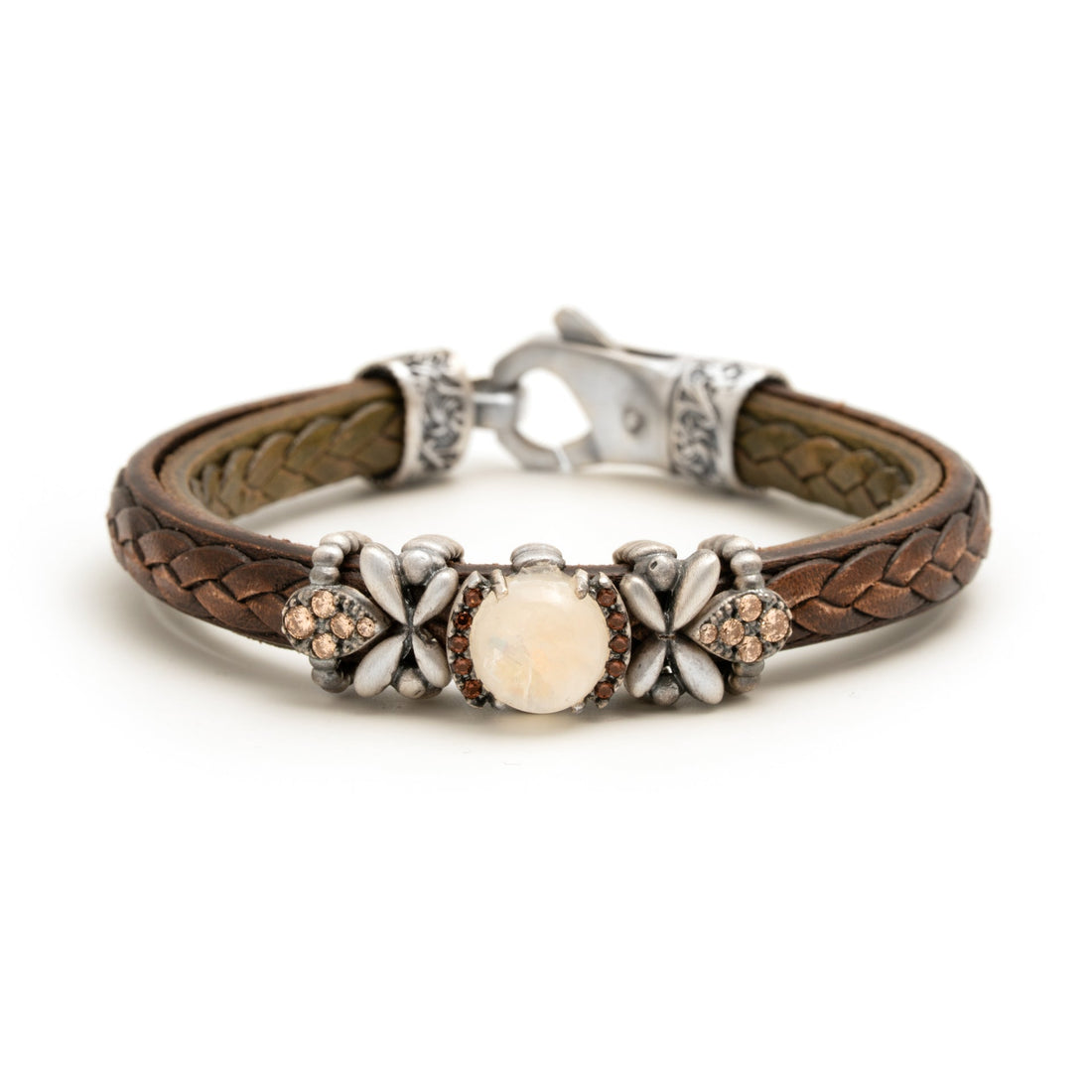 Pulsera de plata y cuero