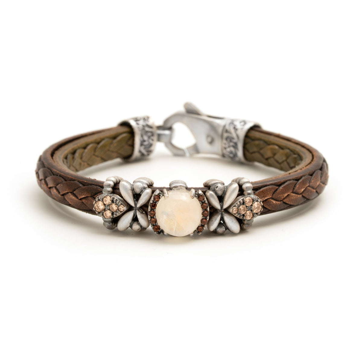 Pulsera de plata y cuero