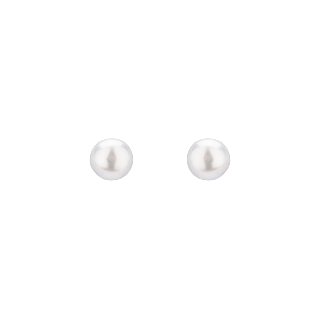 P1037 PENDIENTES BOTÓN PLATA PERLA 4MM