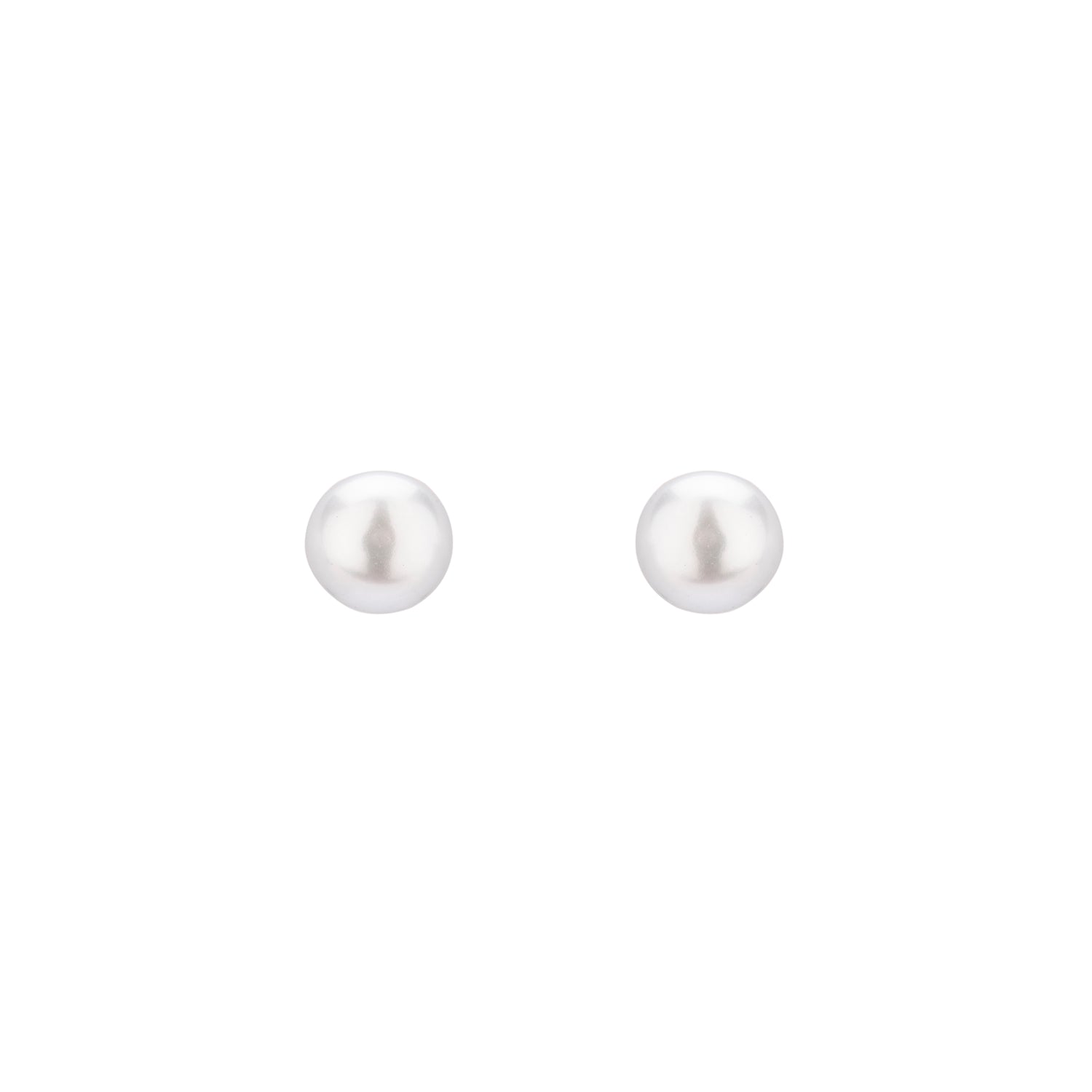 P1037 PENDIENTES BOTÓN PLATA PERLA 4MM