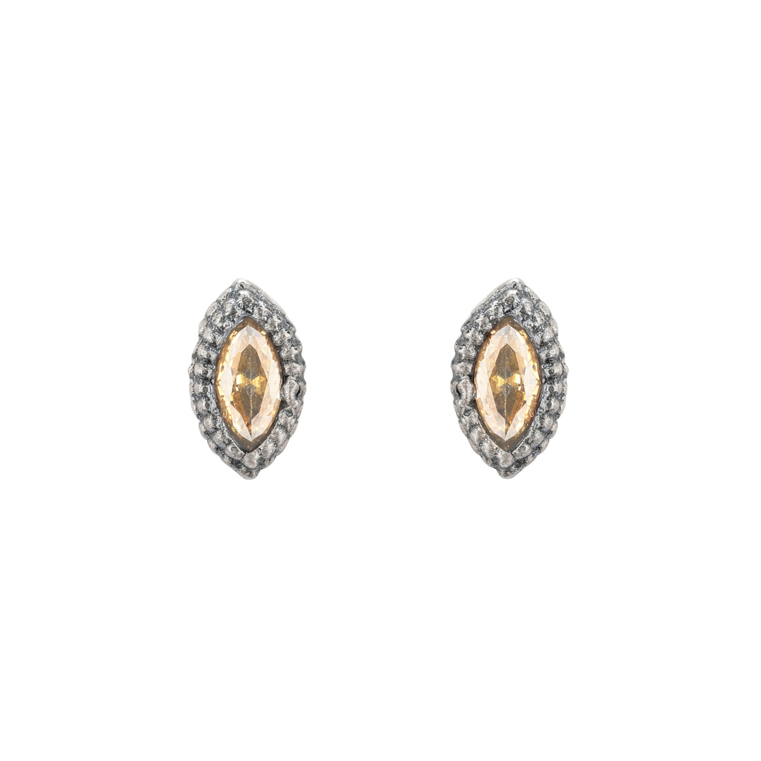 P1061 PENDIENTES BOTÓN PLATA, NAVETTE CIRCONITA CAVA
