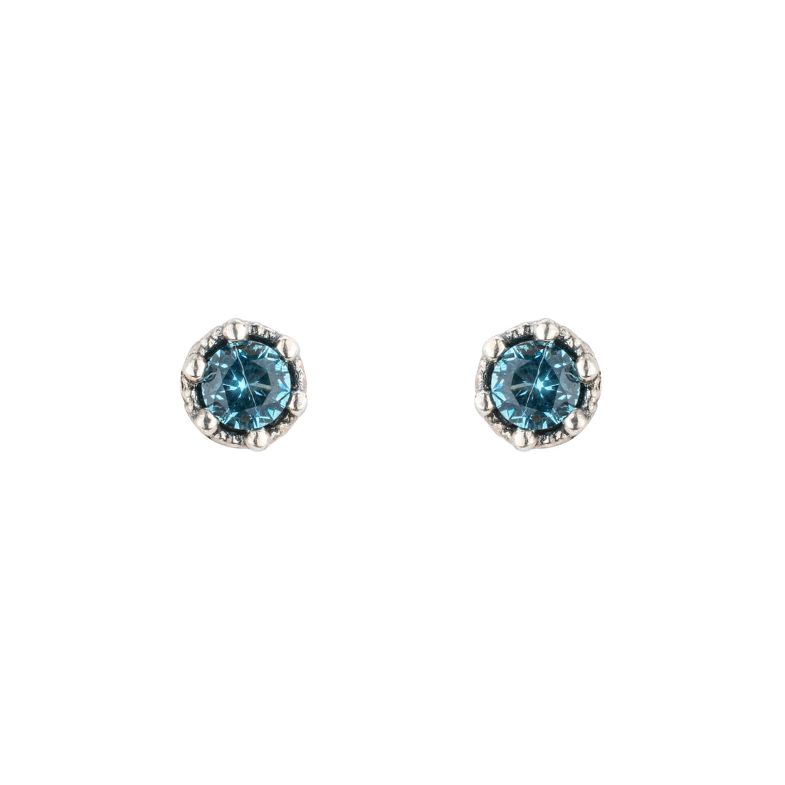 P1131 PENDIENTES BOTÓN PLATA CIRCONITA TOPACIO