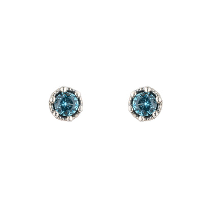 P1131 PENDIENTES BOTÓN PLATA CIRCONITA TOPACIO
