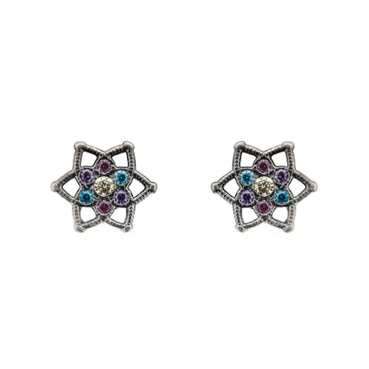 Pendientes Botón Plata Estrella
